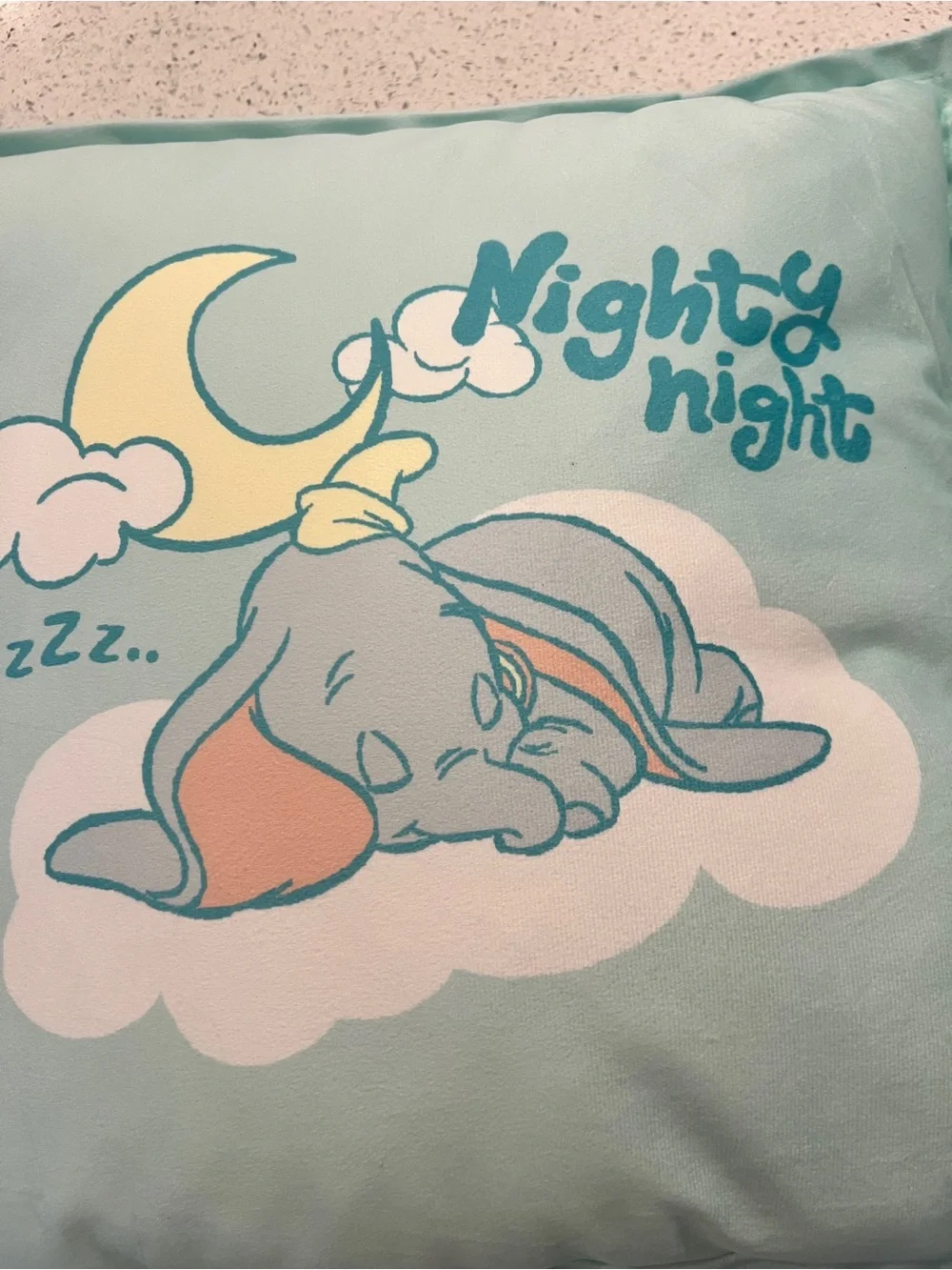 Disney Pastel Blue Dumbo 'Nighty Night' Decorative Accent Pillow